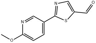 2-(6-methoxypyridin-3-yl)thiazole-5-carbaldehyde 结构式