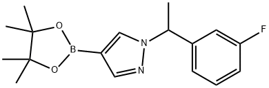 1-(1-(3-氟苯基)乙基)-4-(4,4,5,5-四甲基-1,3,2-二氧杂硼环戊烷-2-基)-1H-吡唑, 1604037-03-7, 结构式