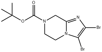 2,3-二溴-5,6-二氢咪唑并[1,2-A]吡嗪-7(8H)-羧酸叔丁酯 结构式