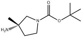 tert-butyl (S)-3-amino-3-methylpyrrolidine-1-carboxylate 结构式
