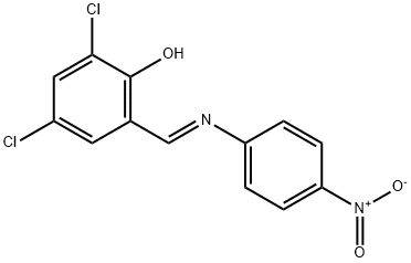 2,4-dichloro-6-{[(4-nitrophenyl)imino]methyl}phenol Structure