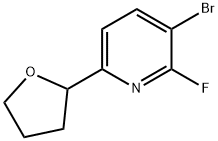 3-Bromo-2-fluoro-6-(oxolan-2-yl)pyridine,1622834-13-2,结构式