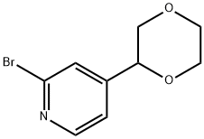 2-bromo-4-(1,4-dioxan-2-yl)pyridine Struktur