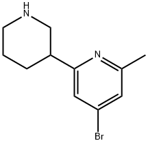4-Bromo-2-methyl-6-(piperidin-3-yl)pyridine,1622834-28-9,结构式