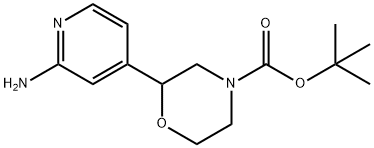 tert-butyl 2-(2-aminopyridin-4-yl)morpholine-4-carboxylate 化学構造式