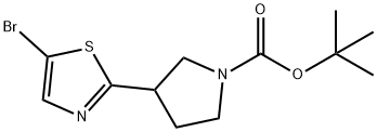 5-Bromo-2-(N-Boc-pyrrolidin-3-yl)thiazole 化学構造式