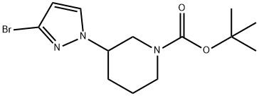 TERT-BUTYL 3-(3-BROMO-1H-PYRAZOL-1-YL)PIPERIDINE-1-CARBOXYLATE 化学構造式