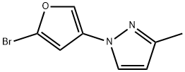 2-Bromo-4-(3-methyl-1H-pyrazol-1-yl)furan Structure