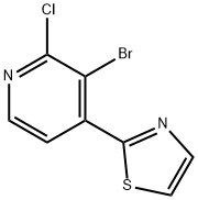 3-Bromo-4-(thiazol-2-yl)-2-chloropyridine Struktur