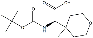 (R)-2-((tert-butoxycarbonyl)amino)-2-(4-methyltetrahydro-2H-pyran-4-yl)acetic acid Struktur