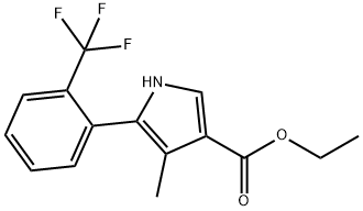 1H-Pyrrole-3-carboxylic acid, 4-methyl-5-[2-(trifluoromethyl)phenyl]-, ethyl ester,1631030-76-6,结构式