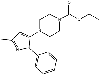 Ethyl 4-(3-methyl-1-phenyl-1H-pyrazol-5-yl)piperazine-1-carboxylate Structure