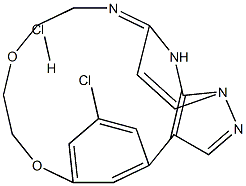 6-Chloro-10,11,14,17-tetrahydro-13H-1,16-etheno-4,8-metheno-1H-pyrazolo[3,4-g][1,14,4,6]dioxadiazacyclohexadecine hydrochloride,1638644-62-8,结构式