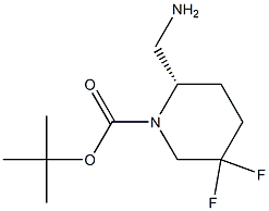 tert-butyl (S)-2-(aminomethyl)-5,5-difluoropiperidine-1-carboxylate Struktur