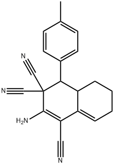 2-amino-4-(4-methylphenyl)-4a,5,6,7-tetrahydro-1,3,3(4H)-naphthalenetricarbonitrile 结构式