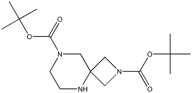di-tert-butyl 2,5,8-triazaspiro[3.5]nonane-2,8-dicarboxylate Struktur