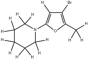 3-Bromo-2-methyl-5-(piperidino)furan-d14 Struktur