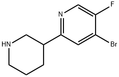 4-Bromo-3-fluoro-6-(piperidin-3-yl)pyridine Structure