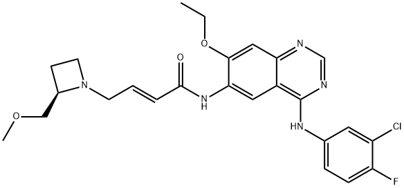 2-Butenamide, N-[4-[(3-chloro-4-fluorophenyl)amino]-7-ethoxy-6-quinazolinyl]-4-[(2R)-2-(methoxymethyl)-1-azetidinyl]-, (2E)- Structure