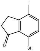 4-fluoro-7-mercapto-2,3-dihydro-1H-inden-1-one Struktur