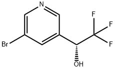 (R)-1-(5-bromopyridin-3-yl)-2,2,2-trifluoroethan-1-ol 化学構造式