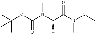 (S)-(1-(甲氧基(甲基)氨基)-1-氧代丙烷-2-基)(甲基)氨基甲酸叔丁酯 结构式