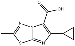 6-Cyclopropyl-2-methylimidazo[2,1-b][1,3,4]thiadiazole-5-carboxylic acid Struktur