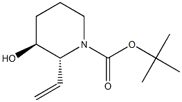 tert-butyl (2R,3S)-3-hydroxy-2-vinylpiperidine-1-carboxylate Struktur