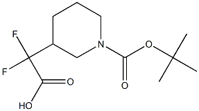 3-(Carboxy-difluoro-methyl)-piperidine-1-carboxylic acid tert-butyl ester Structure