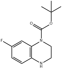 tert-butyl 7-fluoro-1,2,3,4-tetrahydroquinoxaline-1-carboxylate 化学構造式