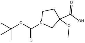 1-(tert-butoxycarbonyl)-3-methoxypyrrolidine-3-carboxylic acid Structure