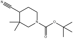 tert-butyl 4-cyano-3,3-dimethylpiperidine-1-carboxylate Structure