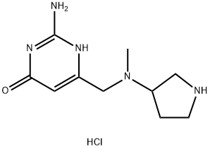 2-amino-6-{[methyl(pyrrolidin-3-yl)amino]methyl}-3,4-dihydropyrimidin-4-one hydrochloride Structure