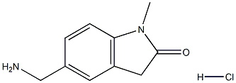 5-(aminomethyl)-1-methyl-2,3-dihydro-1H-indol-2-one hydrochloride Structure