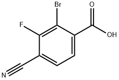 2-Bromo-4-cyano-3-fluorobenzoic acid Struktur
