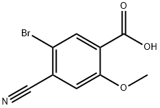 5-Bromo-4-cyano-2-methoxybenzoic acid 化学構造式