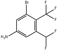 3-Bromo-5-difluoromethyl-4-(trifluoromethyl)aniline, 1807245-33-5, 结构式