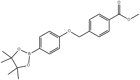 4-(4-甲氧羰基苄氧基)苯基硼酸频哪醇酯, 1813552-97-4, 结构式
