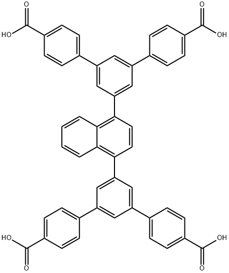 5',5''''-(naphthalene-1,4-diyl)bis(([1,1':3',1''-terphenyl]-4,4''-dicarboxylic acid)) Struktur