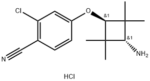4-((1r,3r)-3-amino-2,2,4,4-tetramethylcyclobutoxy)-2-chlorobenzonitrile hydrochloride Struktur