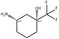 (1R,3S)-3-amino-1-(trifluoromethyl)cyclohexan-1-ol Struktur