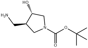 tert-butyl (3R,4S)-3-(aminomethyl)-4-hydroxypyrrolidine-1-carboxylate,1821824-99-0,结构式