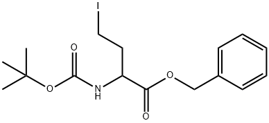 Butanoic acid, 2-[[(1,1-dimethylethoxy)carbonyl]amino]-4-iodo-,phenylmethyl ester Structure