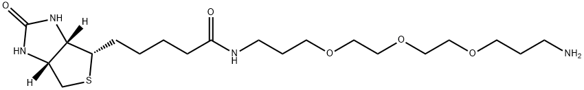 N-(13-amino-4,7,10-trioxatridecanyl)-D-biotinamide, 183896-00-6, 结构式