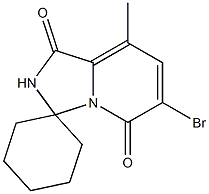 6'-溴-8'-甲基-1'H-螺[环己烷-1,3'-咪唑并[1,5-A]吡啶] -1',5'(2'H)-二酮 结构式