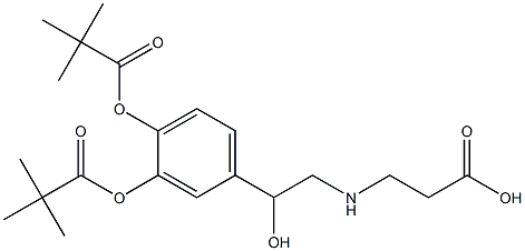 3-(2-(3,4-bis(pivaloyloxy)phenyl)-2-hydroxyethylaMino)propanoic acid 化学構造式