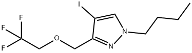 1H-Pyrazole, 1-butyl-4-iodo-3-[(2,2,2-trifluoroethoxy)methyl]-,1856095-88-9,结构式