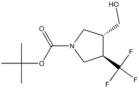 (3R,4R)-1-BOC-4-(三氟甲基)吡咯烷-3-基]甲醇 结构式