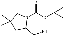 tert-butyl 2-(aminomethyl)-4,4-dimethylpyrrolidine-1-carboxylate Structure