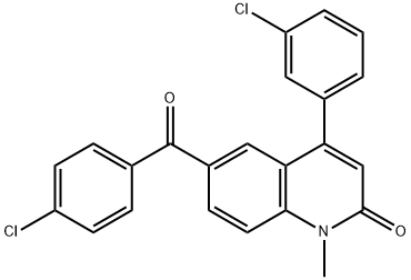 2(1H)-Quinolinone, 6-(4-chlorobenzoyl)-4-(3-chlorophenyl)-1-methyl- 化学構造式